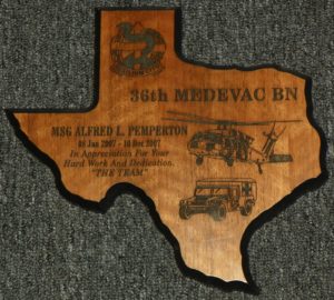Small TX Plaque $40.00 Eng. Included